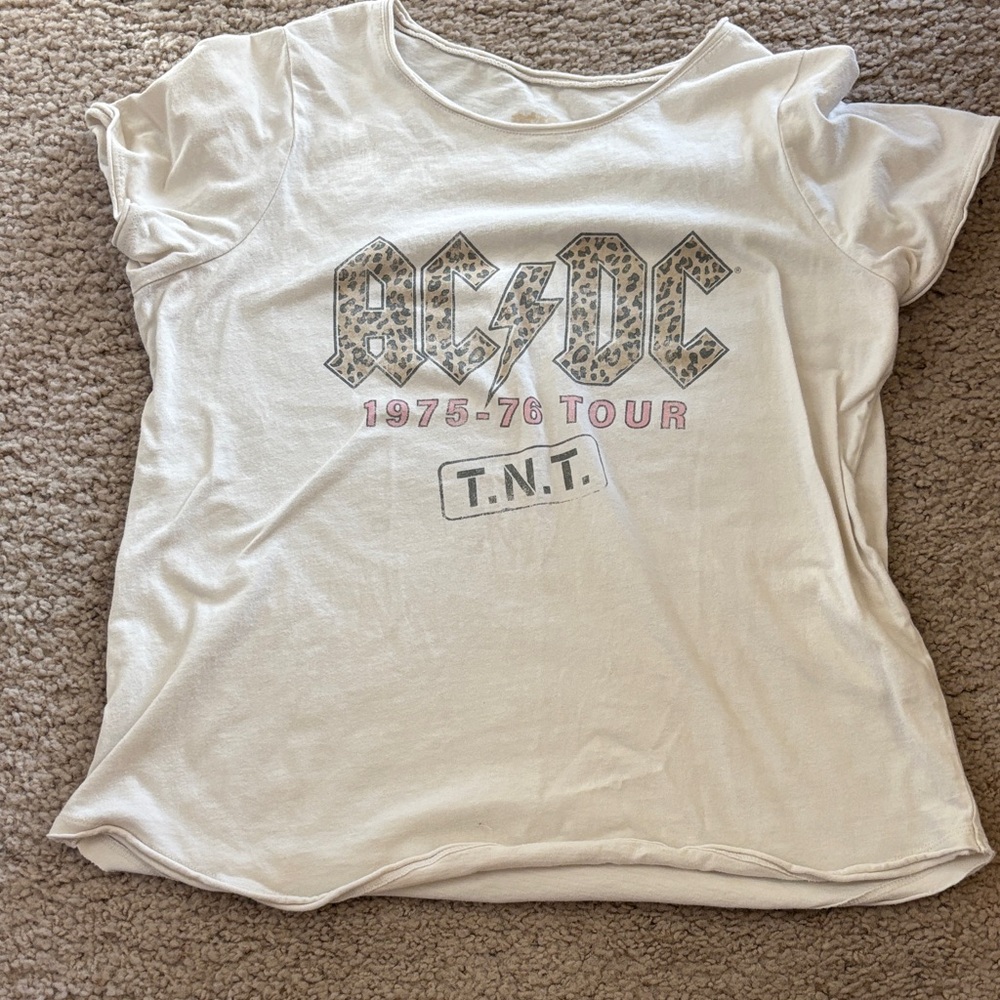 AC/DC Vintage White Tee